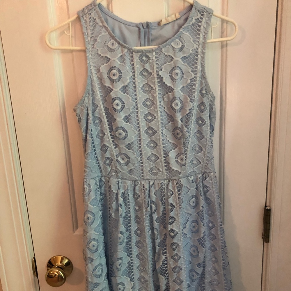 Blue lace altar’d state dress